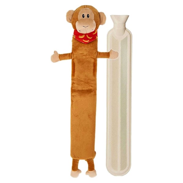 K Collection Monkey Extra Long 2L Hot Water Bottle And Cover