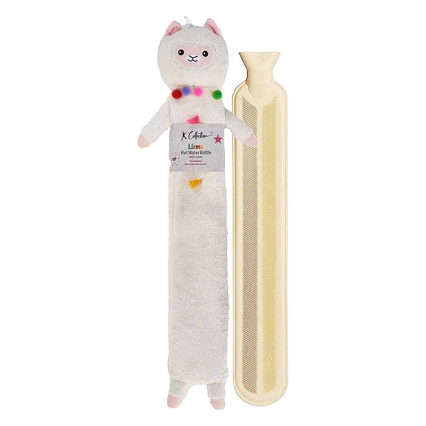K Collection Llama Extra Long 2L Hot Water Bottle And Cover