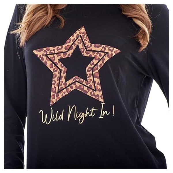 Keanu Womens/Ladies Leopard Print Microfleece Long Pyjama Set
