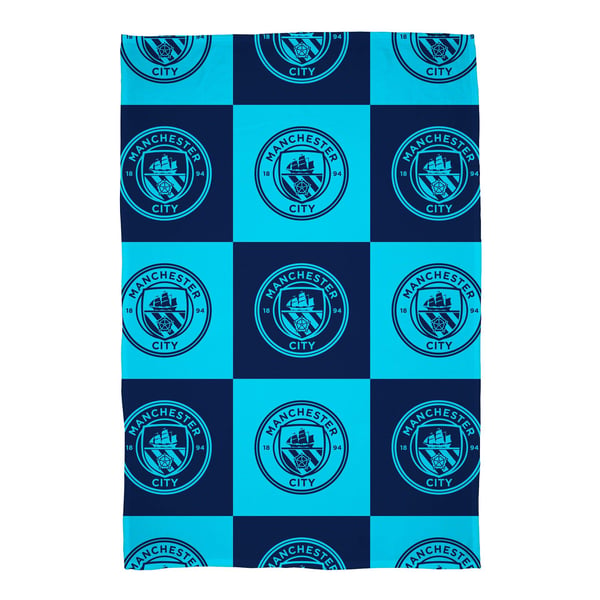 Manchester City FC Fleece Checkered Blanket