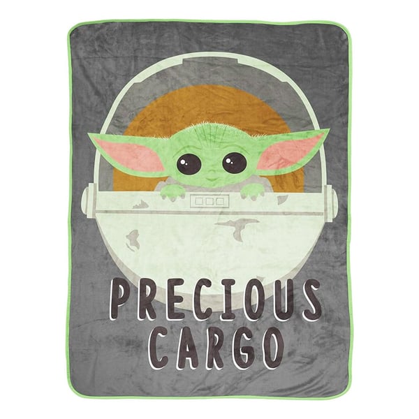 Star Wars: The Mandalorian Precious Cargo Sherpa Fleece Fluffy Baby Yoda Blanket