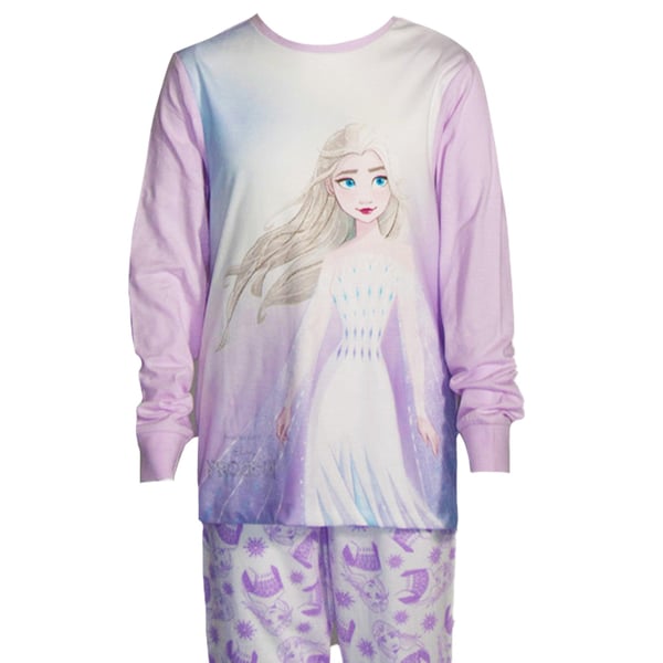 Disney tyttöjen Elsa & Olaf pitkä pyjamasetti (2 kpl pakkaus)