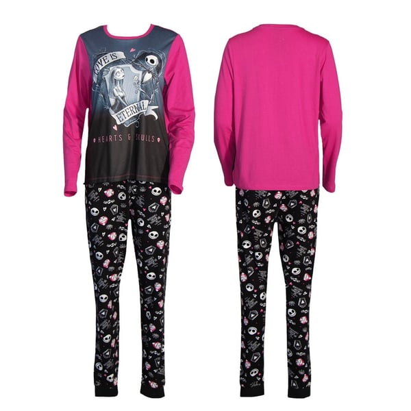 Nightmare Before Christmas Womens/Ladies Jack and Sally Long Pyjama Set