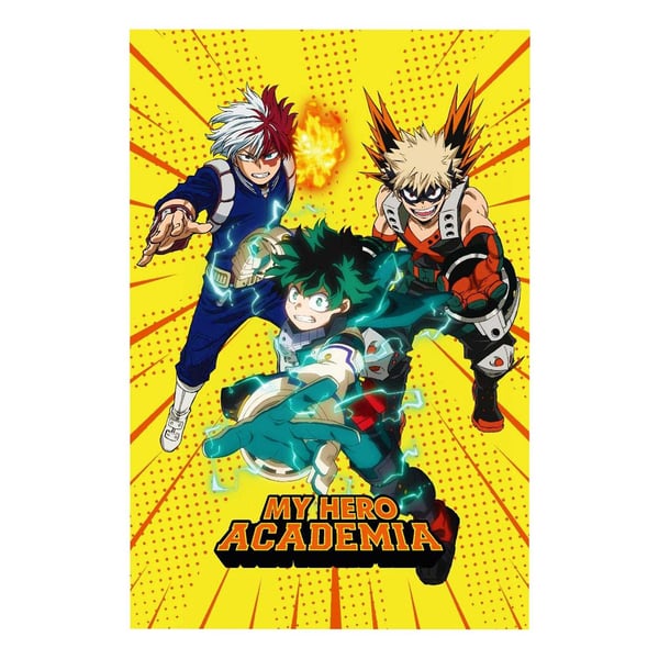 My Hero Academia Fleece Deku, Bakugo & Todoroki -huopa