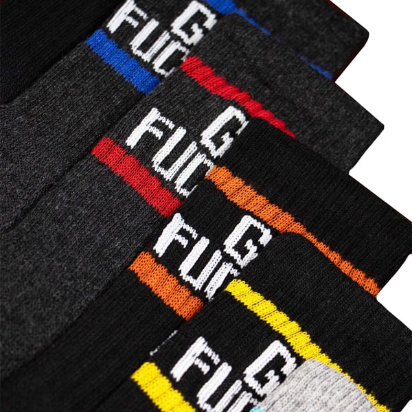 Norfolk & Way Mens Text Socks (Pack of 6)