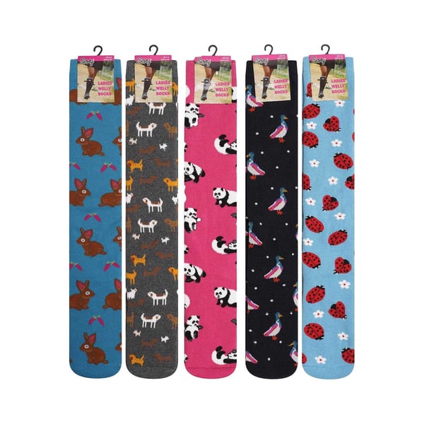 Soxy Womens/Ladies Assorted Designs Socks (Pack of 5)