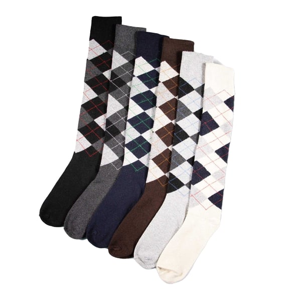 Soxy Mens Argyle Long Socks (Pack of 6)