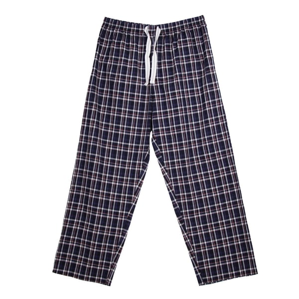 Keanu Mens Woven Checked Stripes Pyjama Bottoms (Pack of 2)