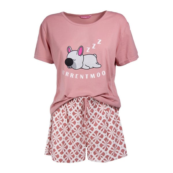 Keanu Womens/Ladies Current Mood Dog Short-Sleeved Short Pyjama Set