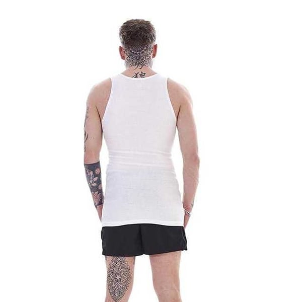Keanu Mens Ribbed Cotton Blend Fitted Vest Top (Pack of 6)