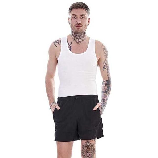 Keanu Mens Ribbed Cotton Blend Fitted Vest Top (Pack of 6)