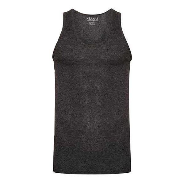 Keanu Mens Ribbed Cotton Blend Fitted Vest Top (Pack of 6)