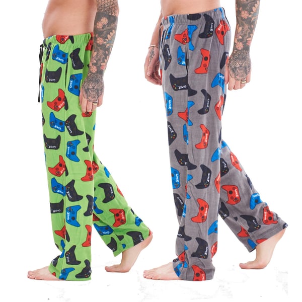 Keanu Mens Gamer Controller Lounge Pants (Pack of 2)