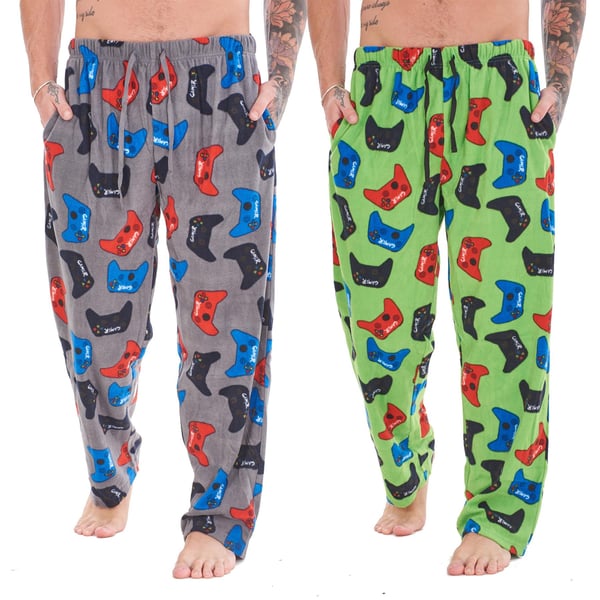 Keanu Mens Gamer Controller Lounge Pants (Pack of 2) Keanu Mens Gamer Controller Lounge Pants (Pack of 2)