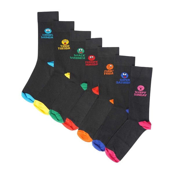 Soxy Childrens/Kids Mood Of The Week Novelty Socks (Pack of 7)