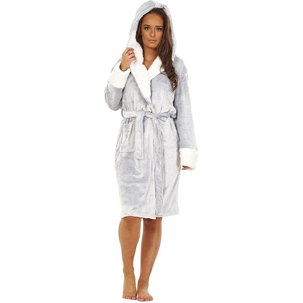Keanu Womens/Ladies Shimmer Sherpa Fleece Dressing Gown