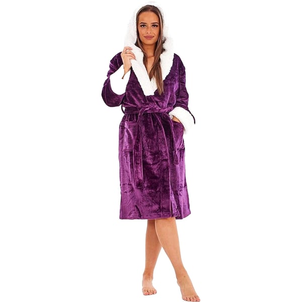 Keanu Womens/Ladies Shimmer Sherpa Fleece Dressing Gown