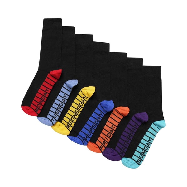 Soxy Childrens/Kids Days Of The Week Cotton Socks (Pack of 7) Soxy Childrens/Kids Days Of The Week Cotton Socks (Pack of 7)