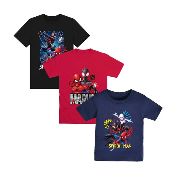 Spider-Man Childrens/Kids Characters T-Shirt (Pack of 3)