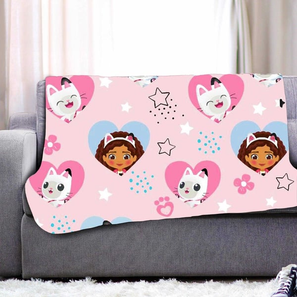 Gabby´s Dollhouse Fleece Gabby & Pandy Paws Blanket