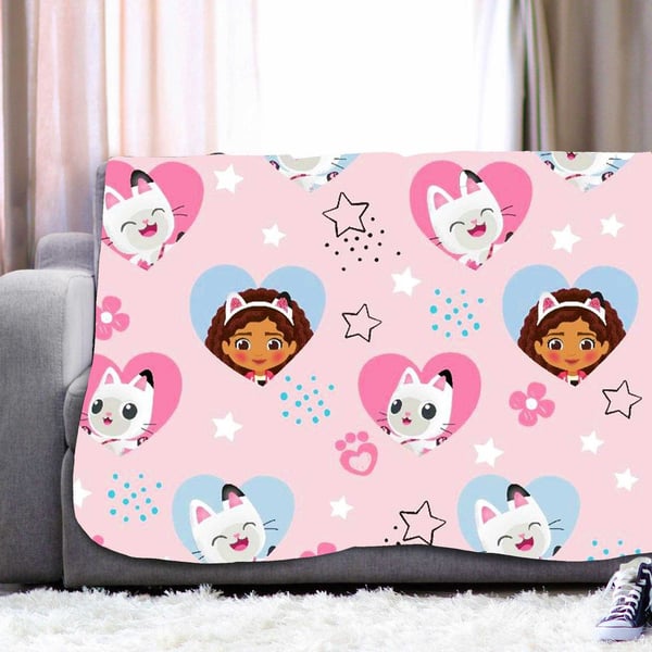 Gabby´s Dollhouse Fleece Gabby & Pandy Paws Blanket
