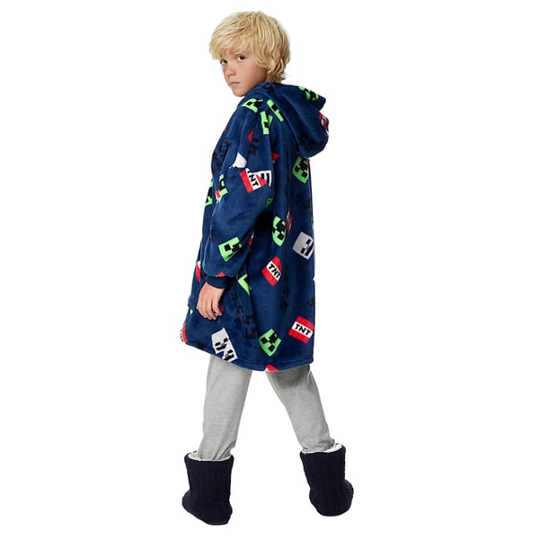 Minecraft Childrens/Kids Icons Sherpa Fleece Oversized Hoodie Blanket