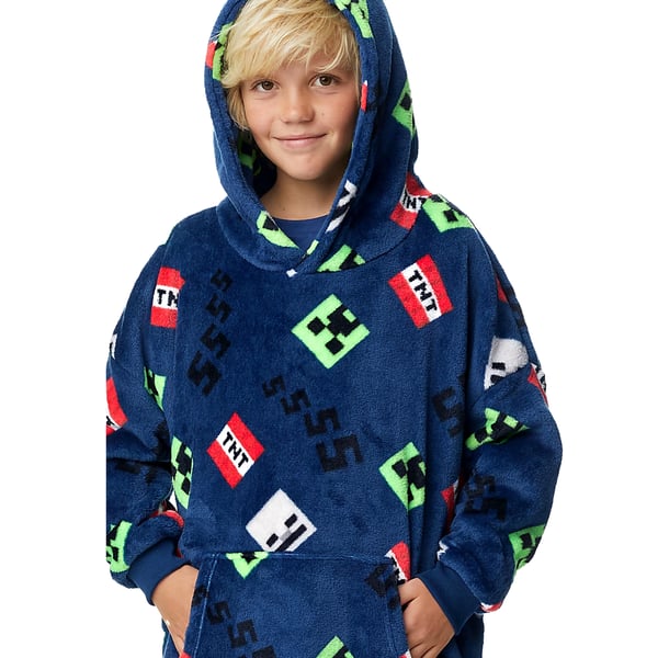 Minecraft Childrens/Kids Icons Sherpa Fleece Oversized Hoodie Blanket