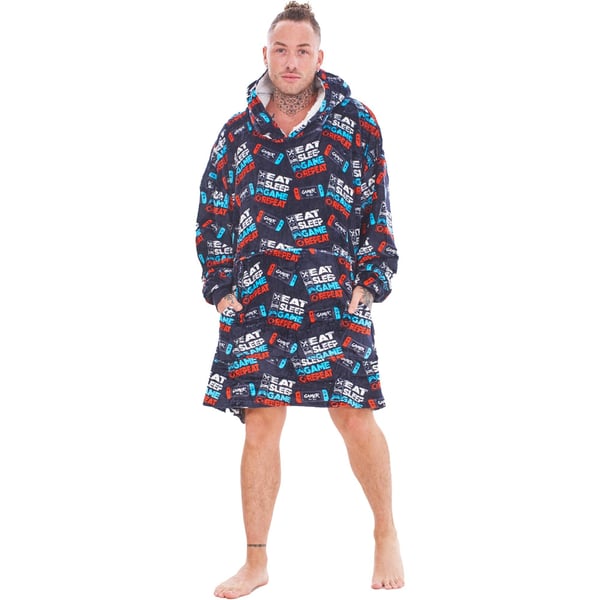 Pelaaja Lasten/Nuorten Syö Nuku Pelaa Toista Fleece Ylisuuri Hupparihuopa