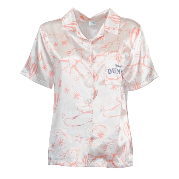 Dumbo Womens/Ladies Satin Short-Sleeved Short Pyjama Set