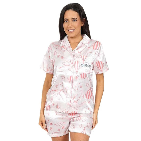 Dumbo Womens/Ladies Satin Short-Sleeved Short Pyjama Set