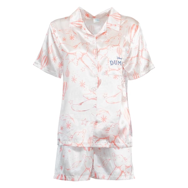 Dumbo Womens/Ladies Satin Short-Sleeved Short Pyjama Set