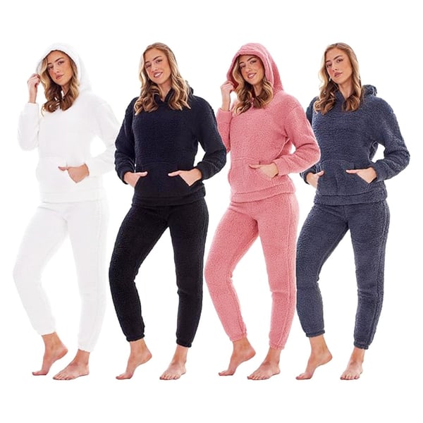 Keanu Womens/Ladies Borg Long Pyjama Set