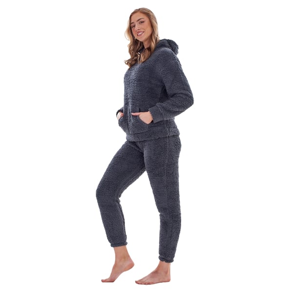Keanu Womens/Ladies Borg Long Pyjama Set