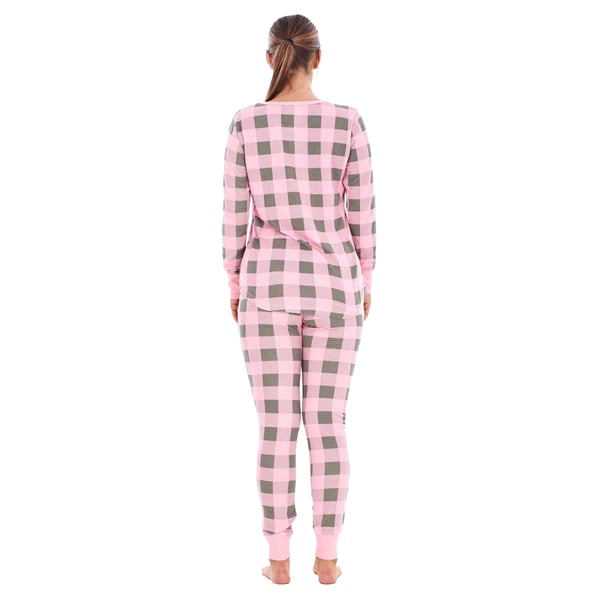 Keanu Womens/Ladies Buffalo Check Thermal Long Pyjama Set