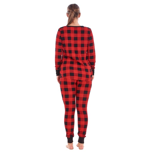 Keanu Womens/Ladies Buffalo Check Thermal Long Pyjama Set
