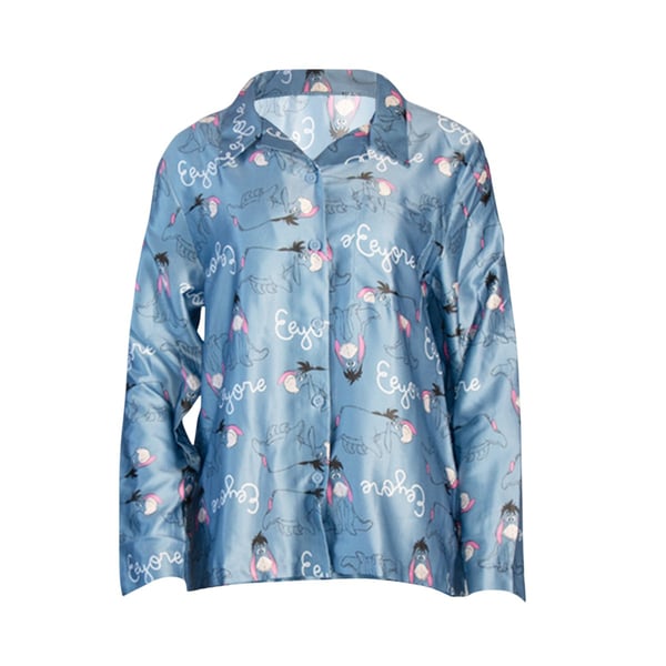 Winnie the Pooh Girls Eeyore Satin Straight Leg Long Pyjama Set