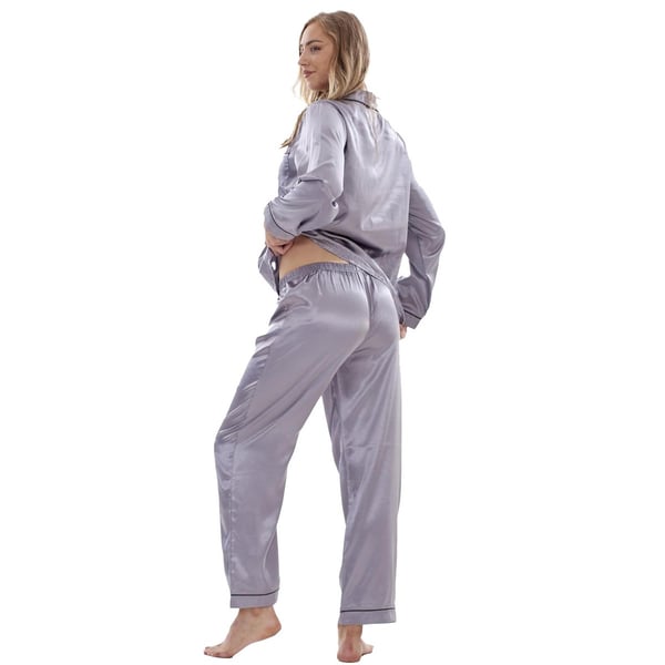 Keanu Womens/Ladies Satin Long Pyjama Set