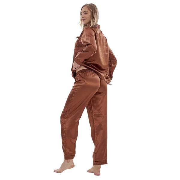 Keanu Womens/Ladies Satin Long Pyjama Set
