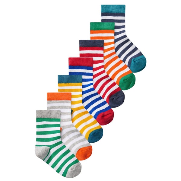 Ex Store Childrens/Kids Striped Cotton Socks (Pack of 7) Ex Store Childrens/Kids Striped Cotton Socks (Pack of 7)