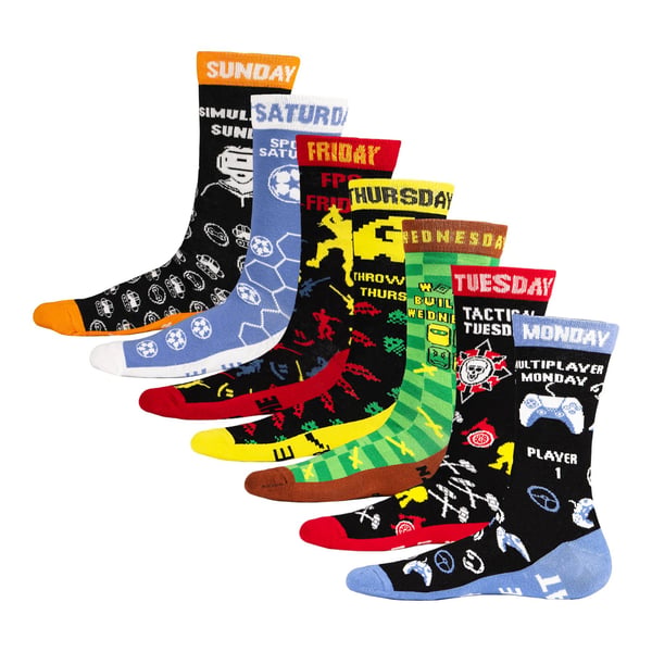 Floso Mens Video Game Items Socks (Pack of 7)