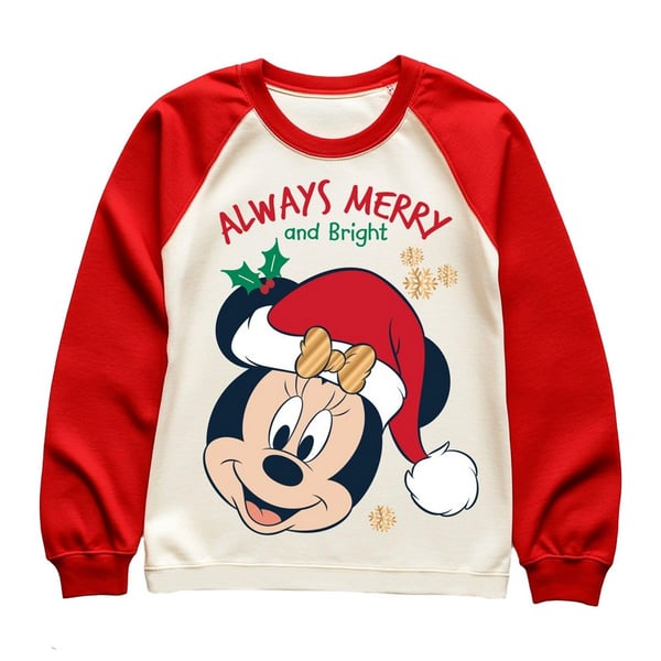 Disney Womens/Ladies Always Merry And Bright Minnie Mouse Christmas Long Pyjama Set