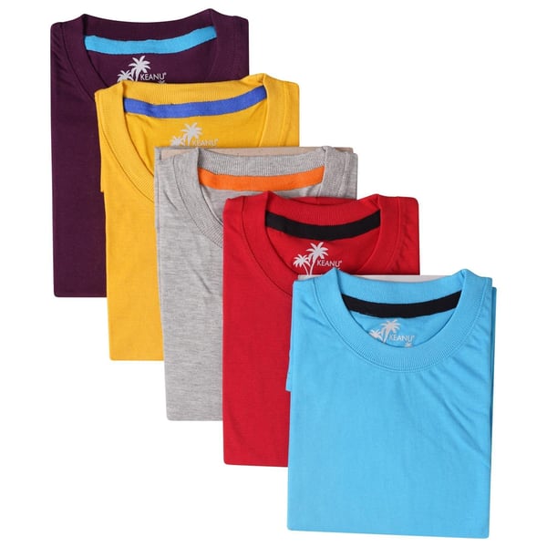 Keanu Mens Plain T-Shirt (Pack of 5)