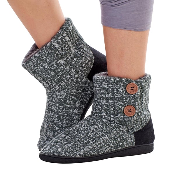 Keanu Womens/Ladies Cable Knit Slipper Boots