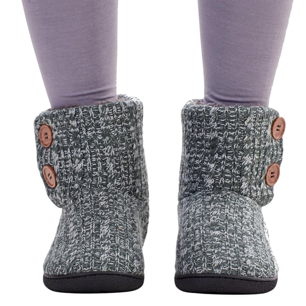 Keanu Womens/Ladies Cable Knit Slipper Boots