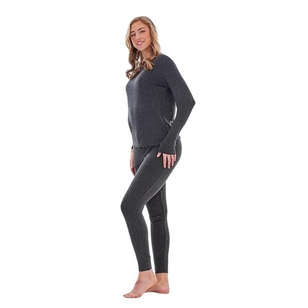 Keanu Womens/Ladies Ribbed Long Pyjama Set