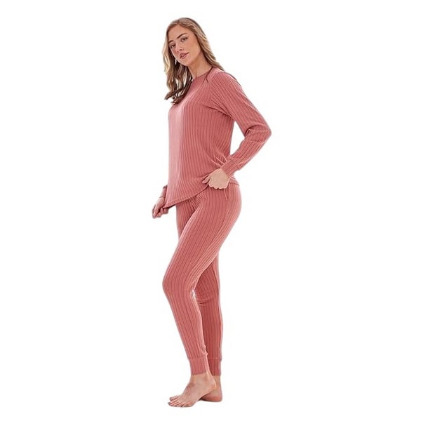 Keanu Womens/Ladies Ribbed Long Pyjama Set