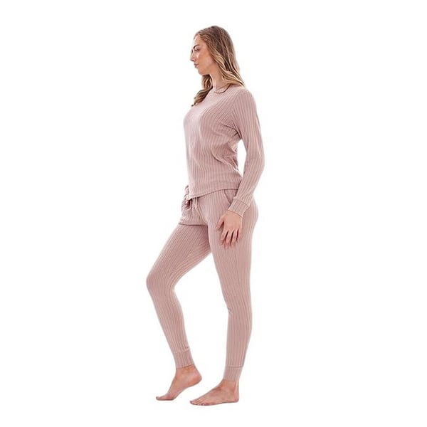 Keanu Womens/Ladies Ribbed Long Pyjama Set