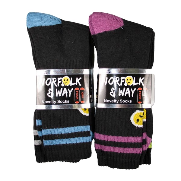 Norfolk & Way Mens Fuck Off Text Socks (Pack of 6)