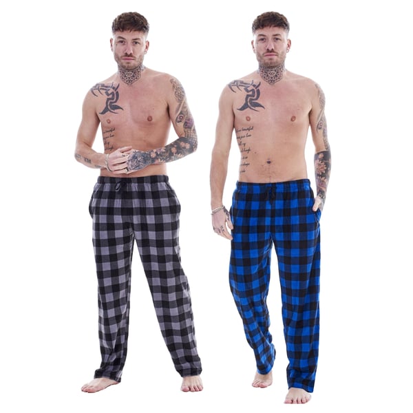 Keanu Mens Buffalo Check Lounge Pants (Pack of 2)