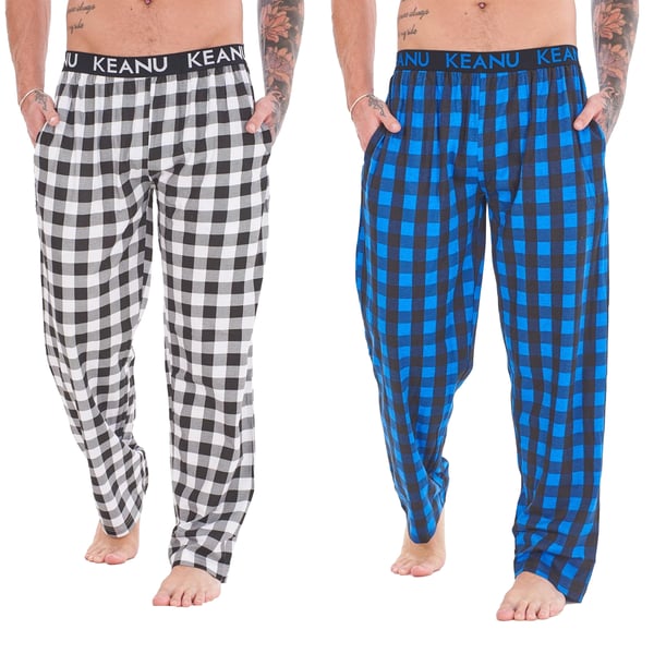 Keanu Mens Buffalo Check Lounge Pants (Pack of 2)